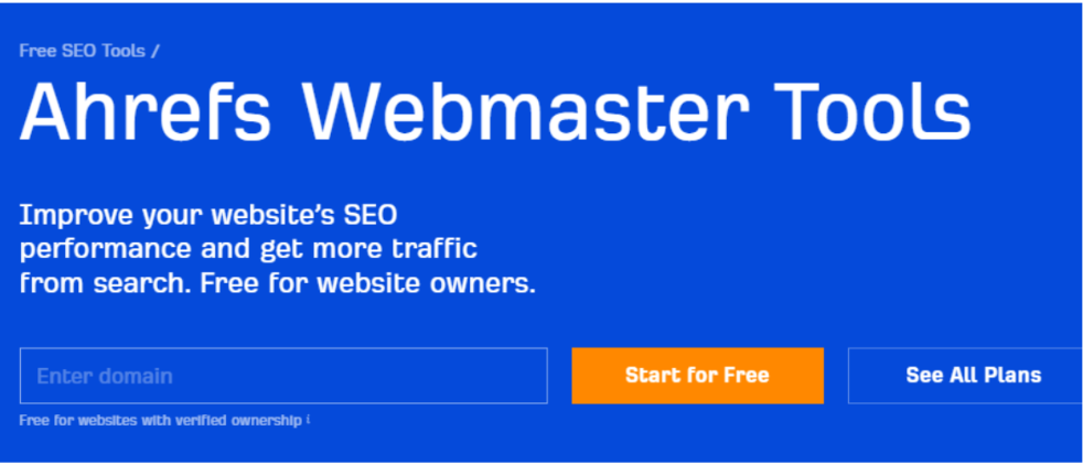 Ahrefs Webmaster Tools